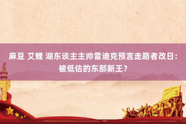 麻豆 艾鲤 湖东谈主主帅雷迪克预言走路者改日：被低估的东部新王？
